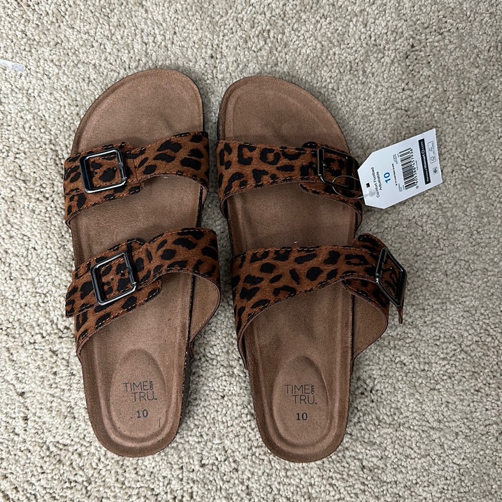 Faux Leopard Slide